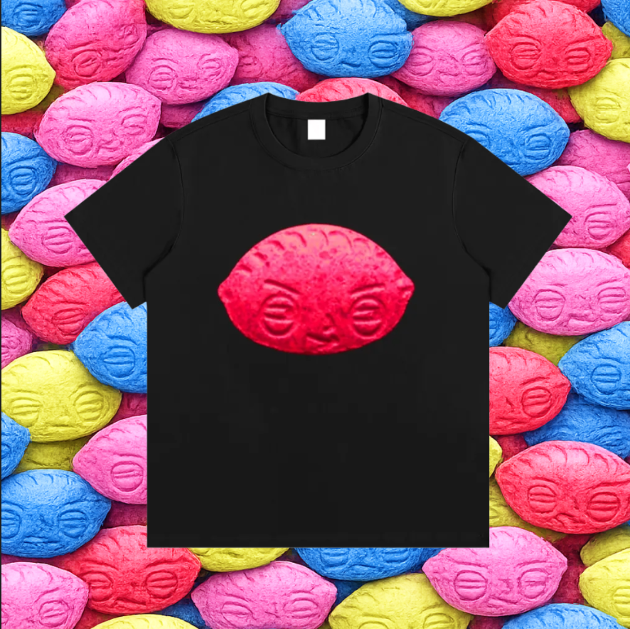 Red Stewie Molly Pill Tee